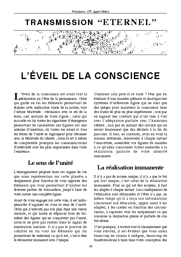 eveil conscience